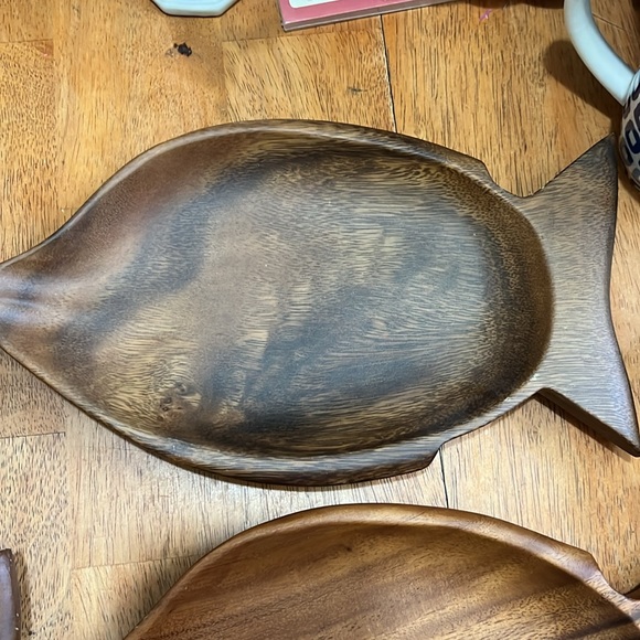 Set of 6 Pacific Merchants Acaciaware Fish platters - Picture 3 of 11